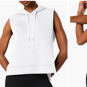 SPANX AirEssentials Sleeveless Hoodie Powder White, medium
